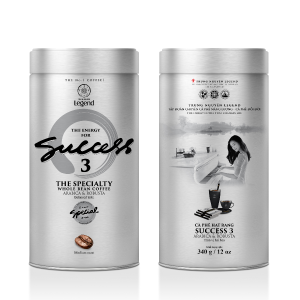 Trung Nguyen Legend Success 3 Whole Bean Coffee – Premium Arabica & Robusta Blend (340g) | Medium Roast Vietnamese Coffee